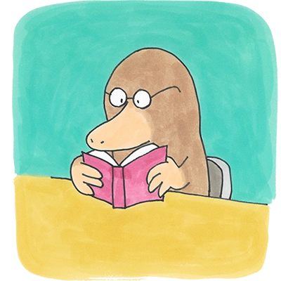 本を読むもぐら