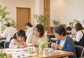同じ場所でそれぞれのペースで過ごす人たち